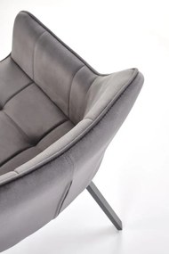 Krzesło tapicerowane K588 VELVET szare obracane HALMAR