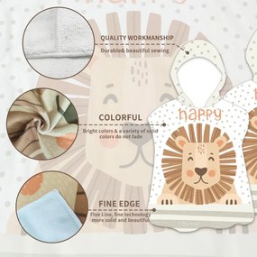 Dzieci ponczo HAPPY LION białe 60 x 60 cm