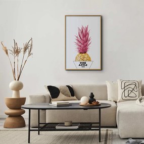 Plakat złotą ananas 21x30 cm z ramą złotą bez marginesu ARTGEIST B