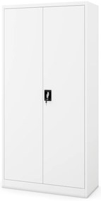 Biurowa szafa metalowa na akta JAN, 900 x 1850 x 400 mm, biała