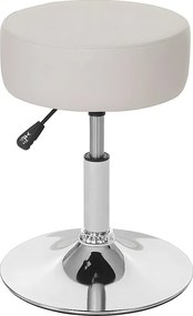 Taboret MCW-C22, taboret do makijażu,  imitacja skóry, kremowy