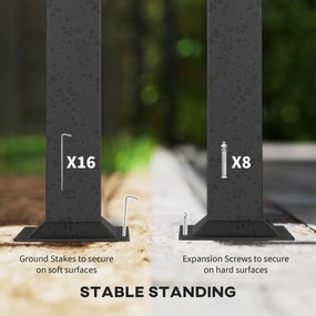 Outsunny Pawilon ogrodowy, 3,3 x 4 m namiot ogrodowy z siatkowanymi zasłonami, dwupoziomowy dach, pokrycie z ekoskóry, metalowy stelaż, Khaki | Aosom PL