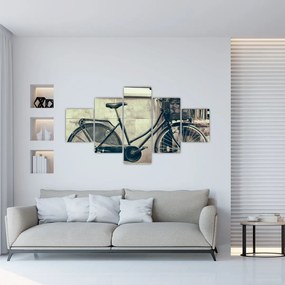 Obraz - Vintage rower z kwiatami (125x70 cm)