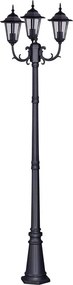 Czarna wysoka latarnia ogrodowa potrójna - 3X S325 W1-R93