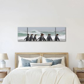 Obraz pingwinów nad oceanem (170x50 cm)