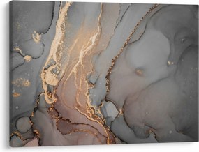 Obraz - Szaro - złoty marmur (70x50 cm)
