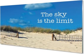 Szklany Panel Napis na Piaszczystej Plaży