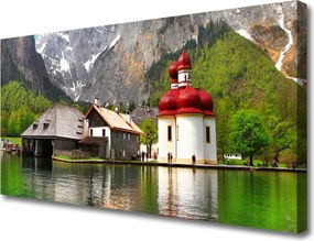 Fotoobraz na płótnie Dom pod Górskim Szczytem