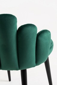 Zestaw 4 Krzese Hand Aksamitne Czarne Nogi