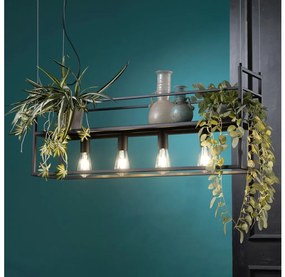 ONLI - Żyrandol na lince z półką JEFFER 4xE27/22W/230V czarny