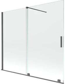Mexen Velar parawan nawannowy 2-skrzydłowy rozsuwany 180 x 150 cm, transparent, gun gray szczotkowany - 896-180-000-01-66