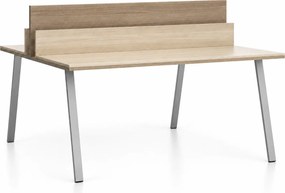 Biurko DOUBLE LAYERS, z przegrodami, dąb naturalny/dąb bejcowany
