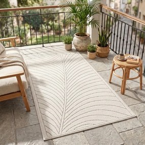 Dywan uniwersalny Nova 3D Liść kremowy 80 cm x 250 cm
