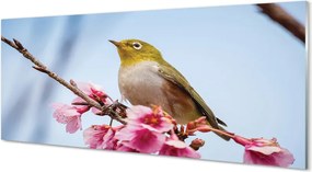 Szkło do Kuchni na Ścianę Samotny Ptak na Gałęzi