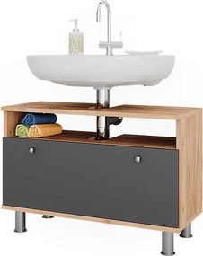 Szafka pod umywalkę złoty dąb power/antracyt 80.2x32x54 fynn