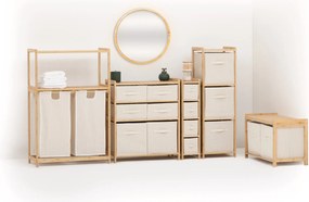Regał bambusowy z koszem na pranie TIDY BOX, 72 x 33 x 109 cm