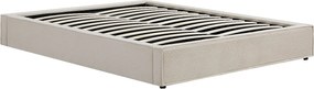 Stelaż ze skrzynią pod materac 180 x 200 cm z sztruksu - Kremowy - KARESO od YSMÉE