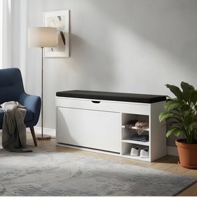 Szafka na buty z siedziskiem i wysuwanymi półkami GRADIA, 100 x 34 x 50 cm