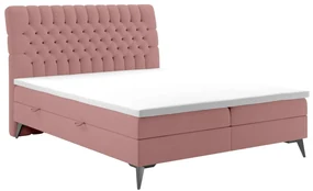 Łóżko kontynentalne BETAFO 180x200 różowe velvet z pojemnikiem LAVERTO