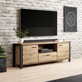 Szafka RTV stojąca ATTIVO 180 cm do Salonu pod Telewizor 1 Szuflada - Dąb