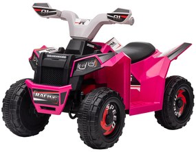 HOMCOM Elektryczny Quad dla Dzieci, 2,5 km/h, Jazda Do Przodu i Do Tyłu, dla Dzieci 18-36 Miesięcy, Różowy