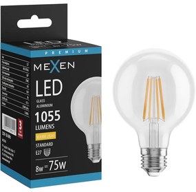Mexen Vintis żarówka filament LED E27, G80, 8W, Ciepła - 2700K, 1055 lm, clear - L155-E27-0827-00