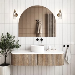 Lustro owalne oszlifowane portalowe bezramowe bez podświetlenia 100 X 78 CM RONA | Różne kolory szkła : Kolor tafli szkła - Brąz