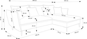 Narożnik GLOSS Lewostronny z funkcją spania, zestaw z poduszkami wolnostojący tkanina RIVIERA 100 Czarny WERSAL