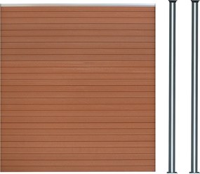 Panel ogrodzeniowy kompozytowy i słupki LED 6 stóp x 6 stóp - brązowy