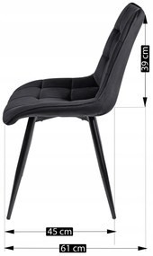 Zestaw Stół Okrągły LINO 100 cm Dąb Złoty/Czarny i 4 Krzesła Tapicerowane do Jadalni RIO Czarne Welurowe Nowoczesne Loft