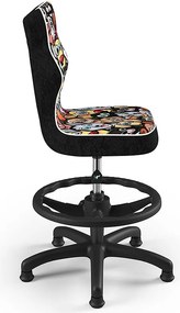 Krzesło dziecięce we wzory Petit Black z podnóżkiem rozmiar 4 (133-159 cm)