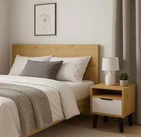 Nocna szafka na nóżkach dąb artisan + kaszmir S9-D56