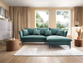 Masseno Narożnik SOLE z funkcją spania i pojemnikiem na pościel Narozniki L, Rozkładana sofa - Zielony, RIVIERA 87