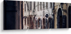 Obraz - Praska uliczka (z zegarem) (90x30 cm)