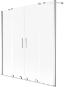 Mexen Velar Duo parawan nawannowy 2-skrzydłowy rozsuwany 150 x 150 cm, szron, chrom - 896-150-000-32-01