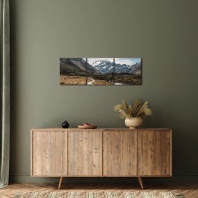 Obraz - Chodnik w dolinie góry Mt. Cook (z zegarem) (90x30 cm)