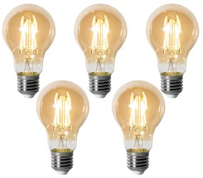 Zestaw 5 E27 dimbare LED lamp A60 goud 5W 500 lm 2700K