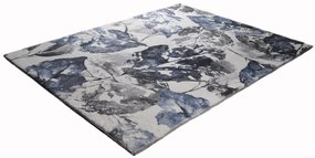 Dywan Tropical liście szaro-granatowe 120 cm x 160 cm