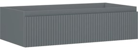 Mexen Rivel szafka łazienkowa podumywalkowa 90 cm, 1 szuflada, ryflowana , grafit mat - 91A20-09023-1-BF66