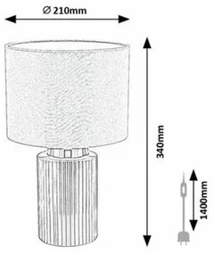 Rabalux 74045 lampa stołowa Glovy, szary