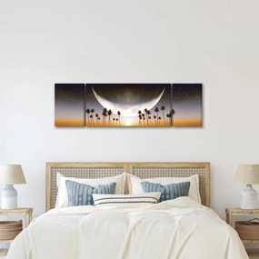 Obraz - Księżyc nad palmami (170x50 cm)