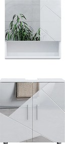 Zestaw mebli łazienkowych biały wysoki połysk z wkładkami 80x41x58.6 irma