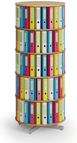 Regał obrotowy na segregatory, 5 półki, buk