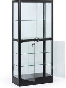 Witryna szklana, 1800 × 800 × 400 mm, czarna