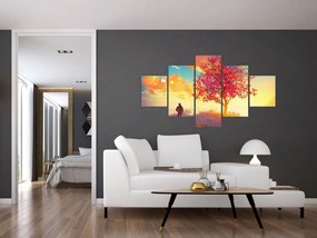 Obraz drzewa na wzgórzu (125x70 cm)