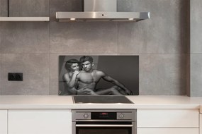 Panel szklany do Kuchni Para: Kobieta i Mężczyzna