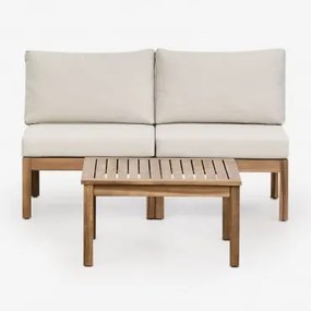Zestaw Ogrodowy Z 2-częściową Modułową Sofą I Stolikiem Kawowym Z Drewna Akacjowego Branson Gardenia Biel & Akacja Brąz - Sklum