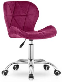 Zestaw do biura – składany stół ZARIMO 80×40 cm czarny + krzesło biurowe AVOLA VELVET burgundowe