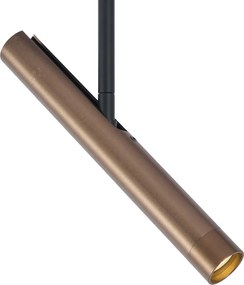 Modern railsysteem zwart met 6 spots donker brons 1-fase - Slimline Avery