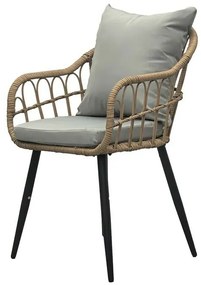 Autronic Zestaw krzeseł ogrodowych, 2 szt., metal, polyrattan, naturalny, AZ-F1406 NAT